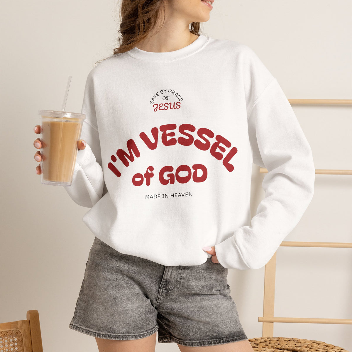 Vessel of God Crewneck Sweatshirt – White