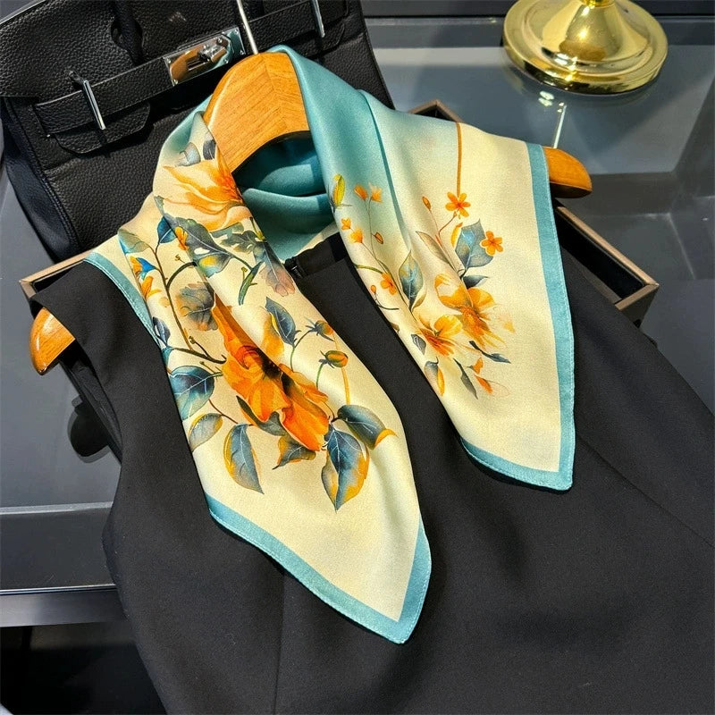 100% Real Silk Square Scarf – Luxury Bandana, Headband & Shawl Wrap