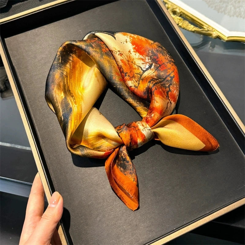 100% Real Silk Square Scarf – Luxury Bandana, Headband & Shawl Wrap