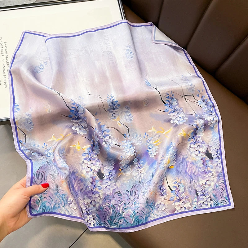 100% Real Silk Square Scarf – Luxury Bandana, Headband & Shawl Wrap