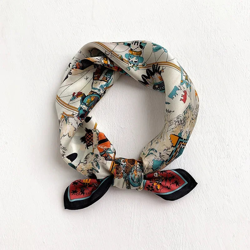 100% Real Silk Square Scarf – Luxury Bandana, Headband & Shawl Wrap