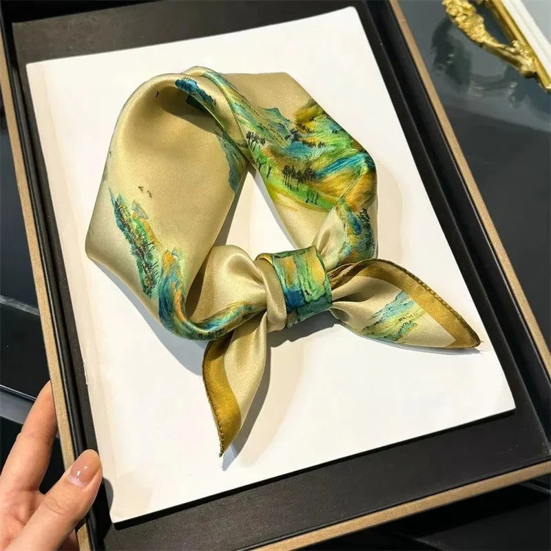 100% Real Silk Square Scarf – Luxury Bandana, Headband & Shawl Wrap