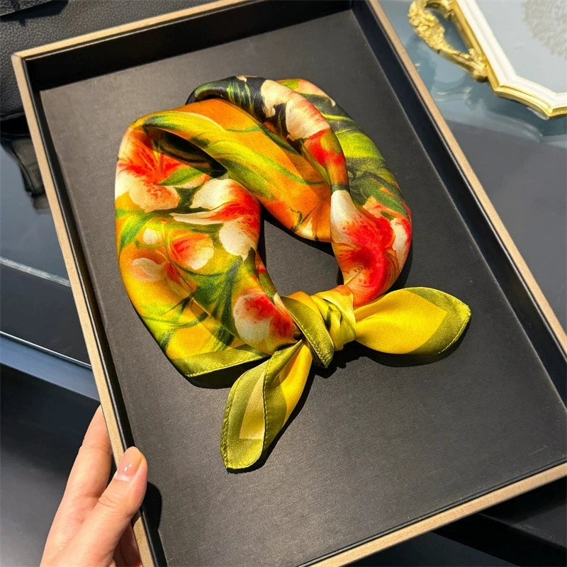 100% Real Silk Square Scarf – Luxury Bandana, Headband & Shawl Wrap