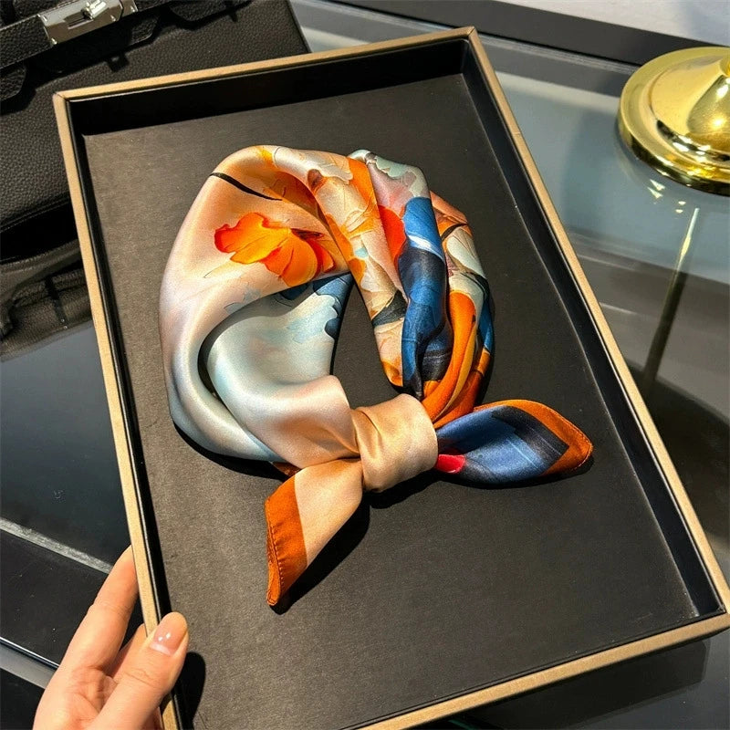 100% Real Silk Square Scarf – Luxury Bandana, Headband & Shawl Wrap