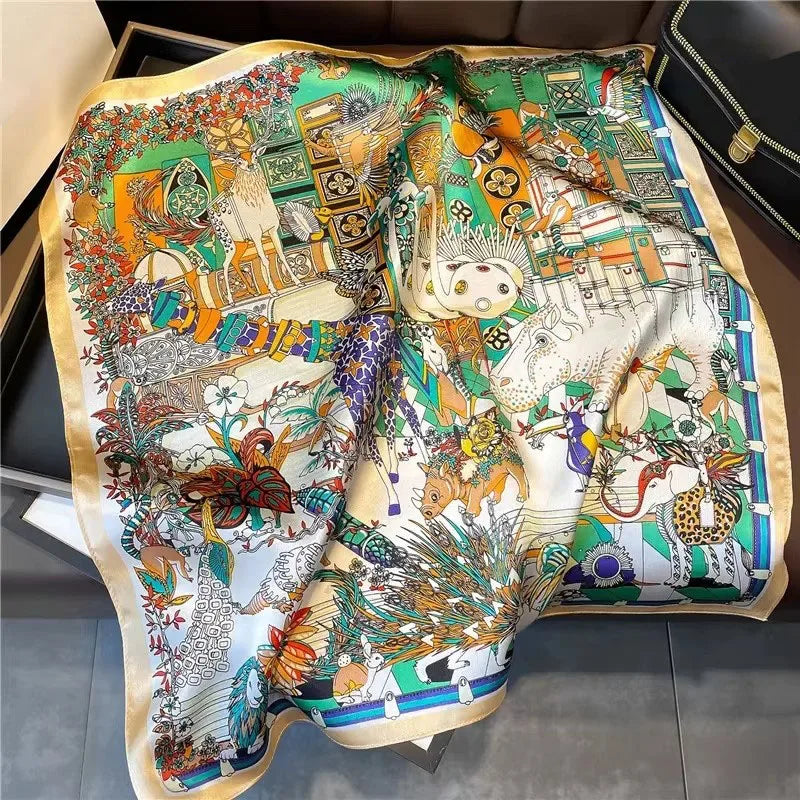 100% Real Silk Square Scarf – Luxury Bandana, Headband & Shawl Wrap