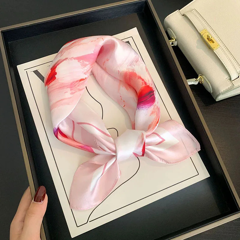 100% Real Silk Square Scarf – Luxury Bandana, Headband & Shawl Wrap