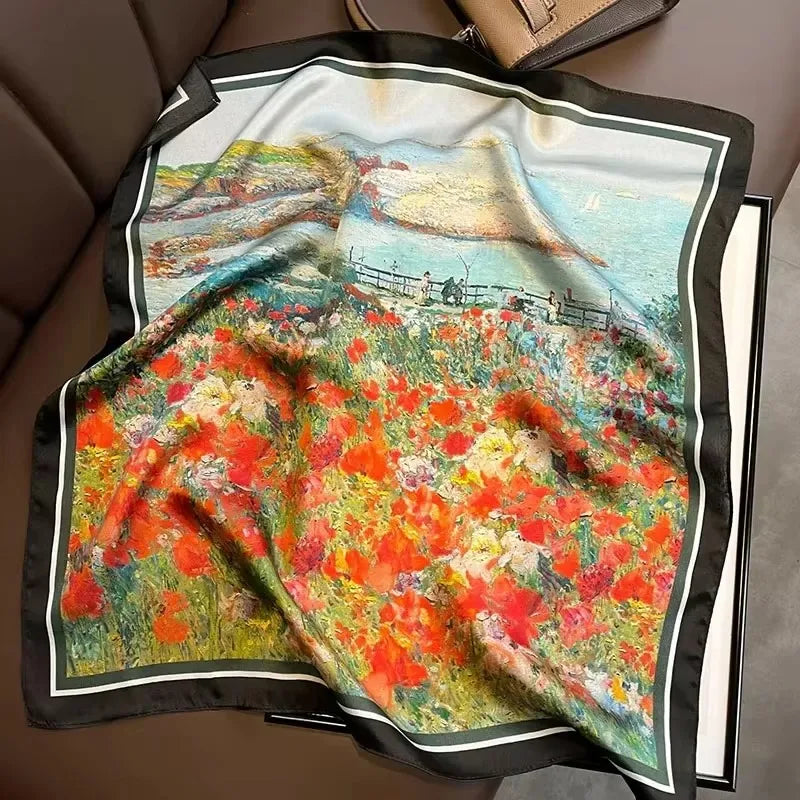 100% Real Silk Square Scarf – Luxury Bandana, Headband & Shawl Wrap