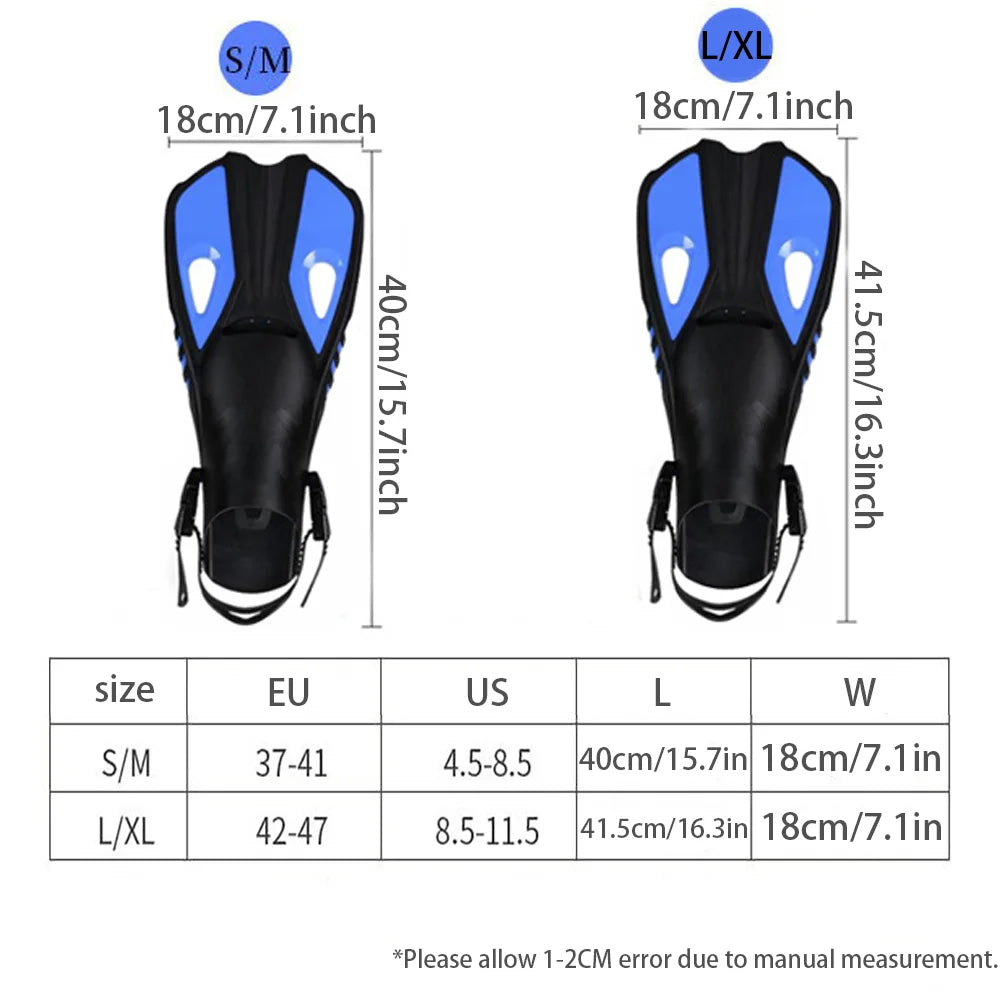 Snorkel Set for Adults | 180° Panoramic Mask, Dry Snorkel & Adjustable Fins with Bag