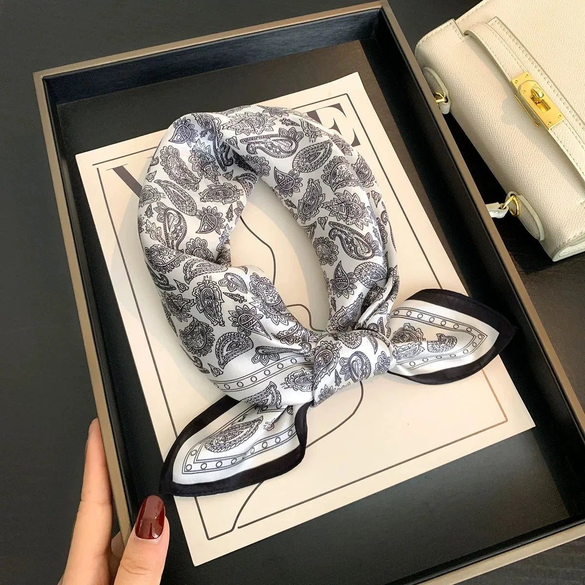 100% Real Silk Square Scarf – Luxury Bandana, Headband & Shawl Wrap