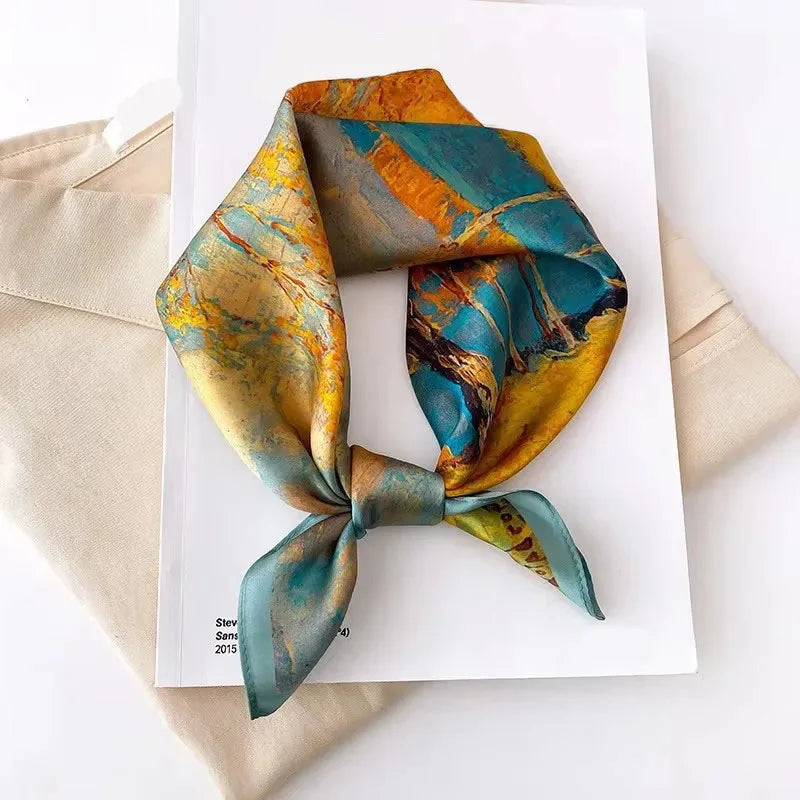 100% Real Silk Square Scarf – Luxury Bandana, Headband & Shawl Wrap