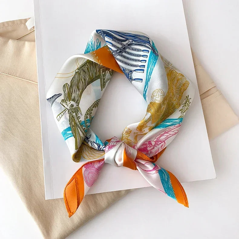 100% Real Silk Square Scarf – Luxury Bandana, Headband & Shawl Wrap