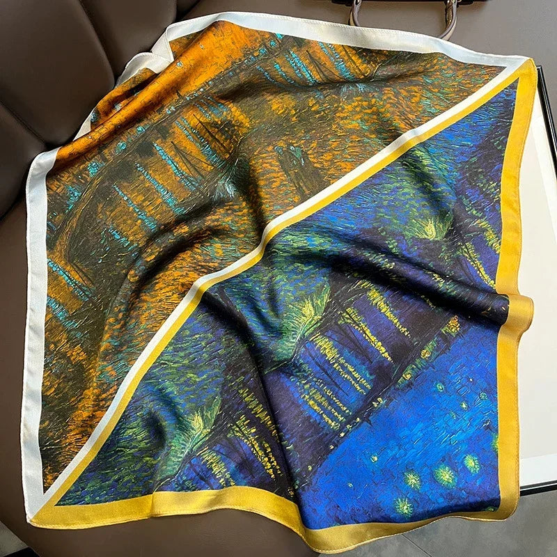 100% Real Silk Square Scarf – Luxury Bandana, Headband & Shawl Wrap