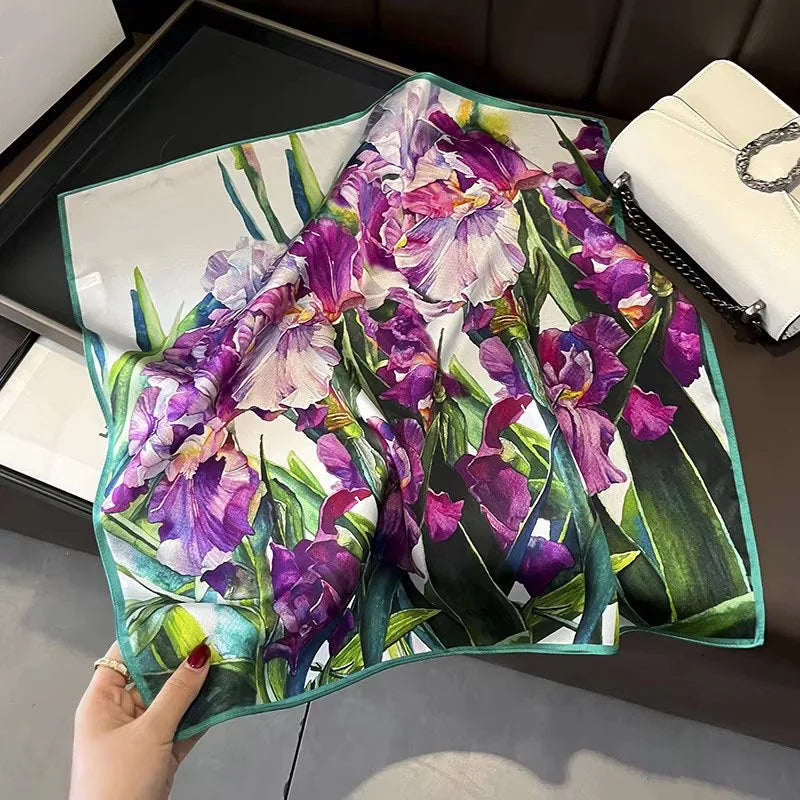100% Real Silk Square Scarf – Luxury Bandana, Headband & Shawl Wrap