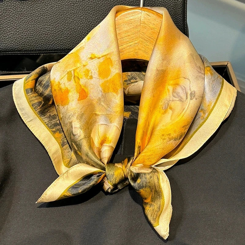 100% Real Silk Square Scarf – Luxury Bandana, Headband & Shawl Wrap
