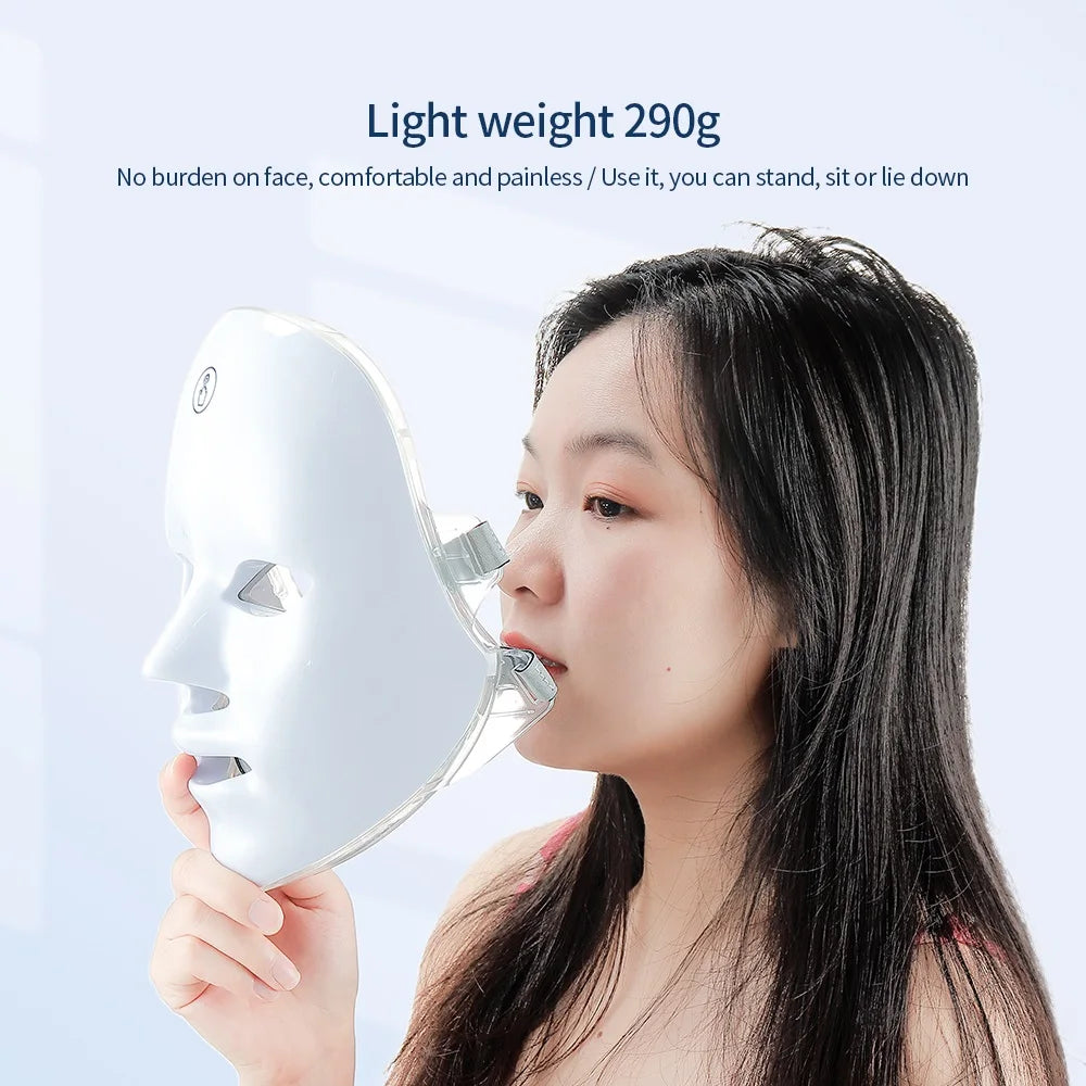  Lightweight 290g LED Light Therapy Face Mask — comfortable and painless for use standing, sitting or lying down